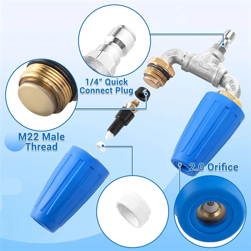 ABFI 4-In-1 Turbo Nozzle Pressure Washer,Dual Turbo Nozzle Pressure Washer,Rotating Turbo Nozzle With 1/4Inch Quick Connector
ABFI 4-In-1 Turbo Nozzle Pressure Washer,Dual Turbo Nozzle Pressure Washer,Rotating Turbo Nozzle With 1/4Inch Quick Connector
