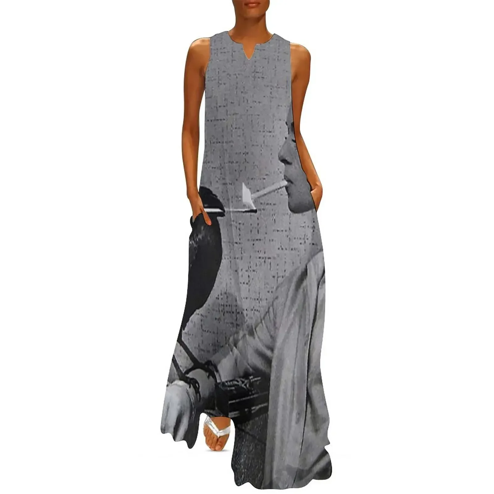 Tippi Hedren having her cigarette lit by a crow on the set of The Birds Metal Print Long Dress women clothes Dress 
Tippi Hedren having her cigarette lit by a crow on the set of The Birds Metal Print Long Dress women clothes Dress