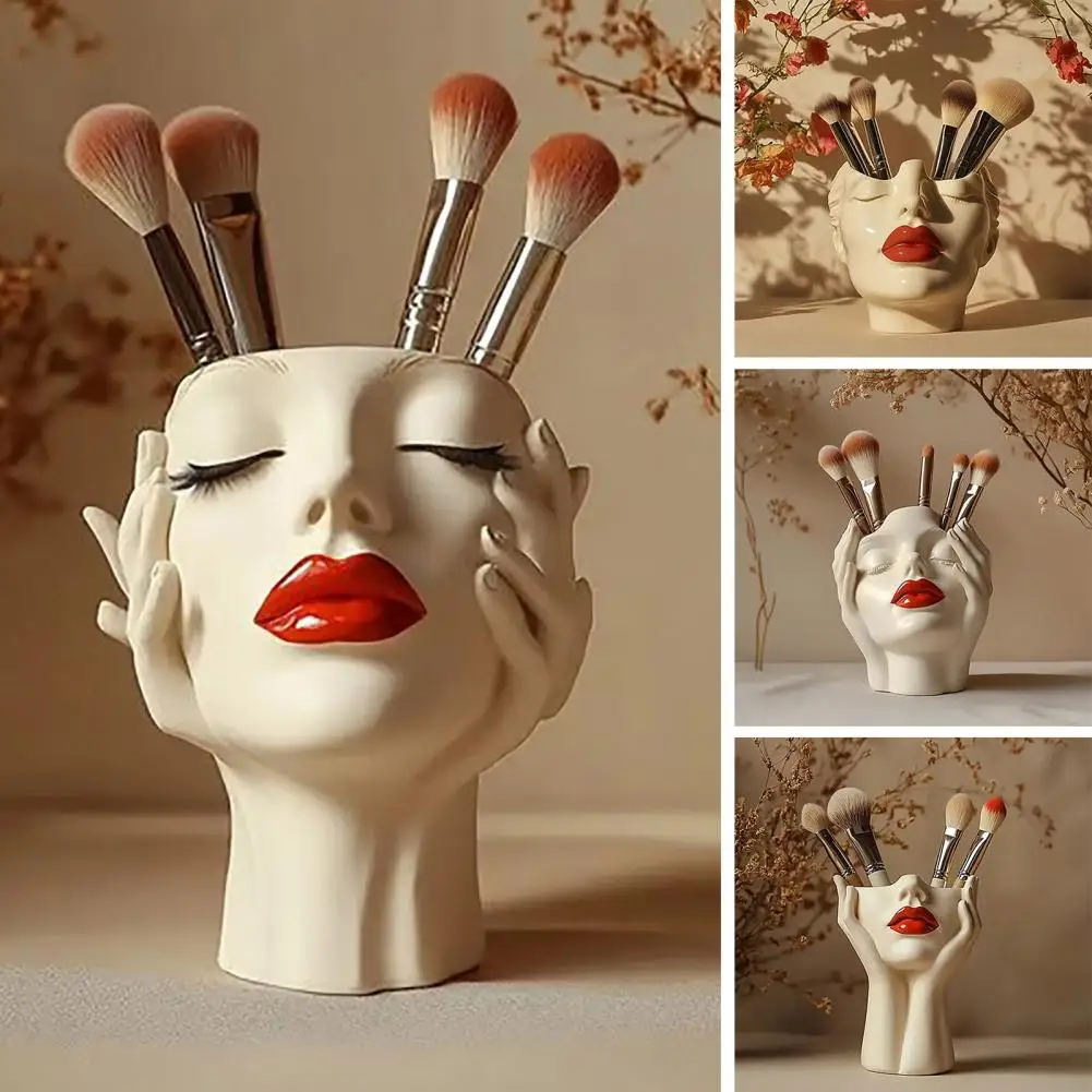 Decorative Beauty Face Model Makeup Brush Organizer
Decorative Beauty Face Model Makeup Brush Organizer