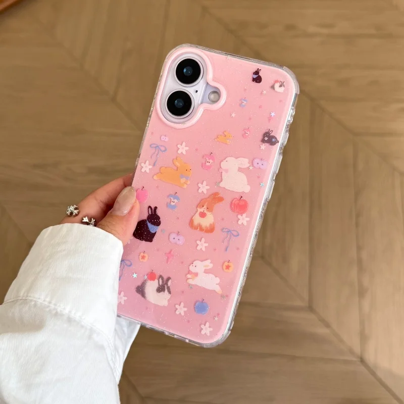 Korean Cute Bowknot Rabbit Small Flower Glitter Phone Case For iPhone 17 Pro 16 15 14 Pro Max Cover Cartoon Cases For Apple 16 P
Korean Cute Bowknot Rabbit Small Flower Glitter Phone Case For iPhone 17 Pro 16 15 14 Pro Max Cover Cartoon Cases For Apple 16 P