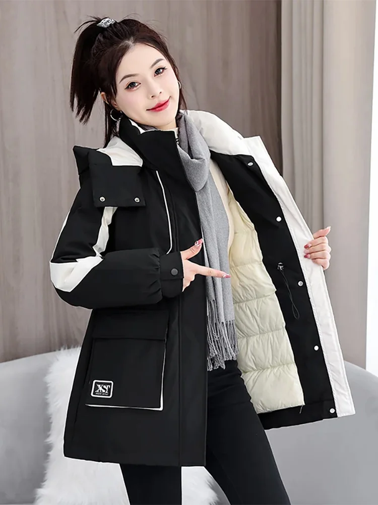 Slimming Effect Thiened Warm Cotton Jaet Loose Waist Design Winter Faion Outerwear Korean Sle Zipper Closure Hooded
Slimming Effect Thiened Warm Cotton Jaet Loose Waist Design Winter Faion Outerwear Korean Sle Zipper Closure Hooded