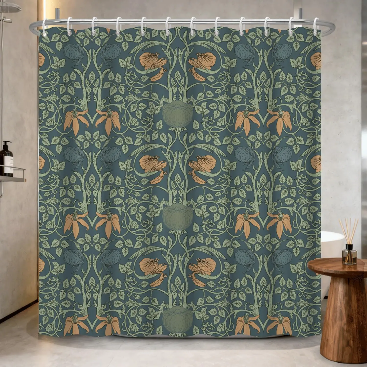 Vintage Botanical Shower Curtain Teal Floral Damask Pattern Waterproof Fabric Bath Tub Curtain with Hooks,Arts and Crafts Garden
Vintage Botanical Shower Curtain Teal Floral Damask Pattern Waterproof Fabric Bath Tub Curtain with Hooks,Arts and Crafts Garden