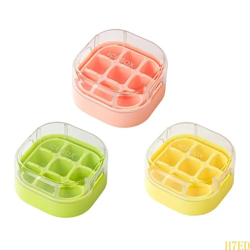 H7ED Flexible Silicone Ice Cubes Mould 9 Cells Easy Releases Ice Maker System with Protective Cover for Beverage Chilling
H7ED Flexible Silicone Ice Cubes Mould 9 Cells Easy Releases Ice Maker System with Protective Cover for Beverage Chilling