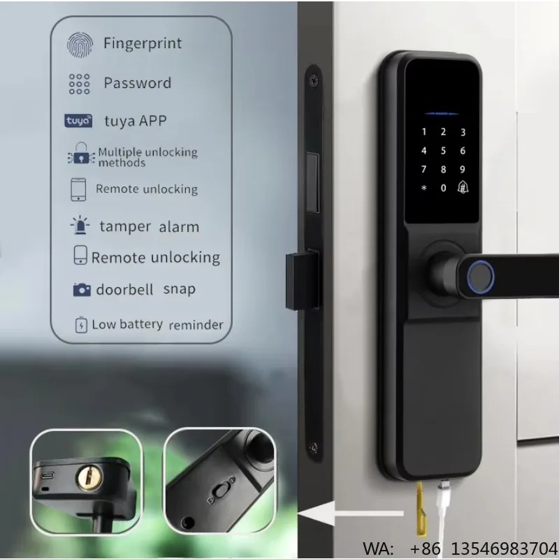 Tuya WIFI Wireless Aluminum Alloy Glass Door Lock Handle Fingerprint Electric Smart Digital Hotel Door Lock
Tuya WIFI Wireless Aluminum Alloy Glass Door Lock Handle Fingerprint Electric Smart Digital Hotel Door Lock