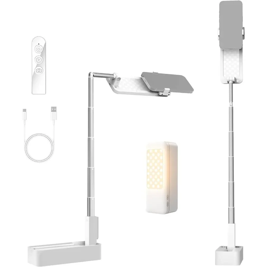 Настольная подставка мощностью 4 Вт, складное крепление для телефона со светодиодной подсветкой/пультом дистанционного управления/держателем телефона для потоковой записи видео селфи, 990 л x/0,3 м
Настольная подставка мощностью 4 Вт, складное крепление для телефона со светодиодной подсветкой/пультом дистанционного управления/держателем телефона для потоковой записи видео селфи, 990 л x/0,3 м