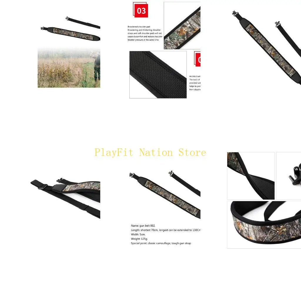 242F Two Point Rifles Sling Strap Soft Nylon Webbing Shoulder Strap Wide Carrying Strap Accessories Durable