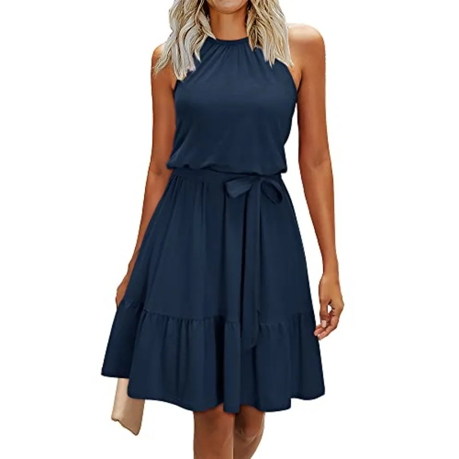 Newshows Womens 2026 Summer Dress Halter Wedding Guest Casual Beach Vacation Outfits Belted Sundresses with Pockets
Newshows Womens 2026 Summer Dress Halter Wedding Guest Casual Beach Vacation Outfits Belted Sundresses with Pockets