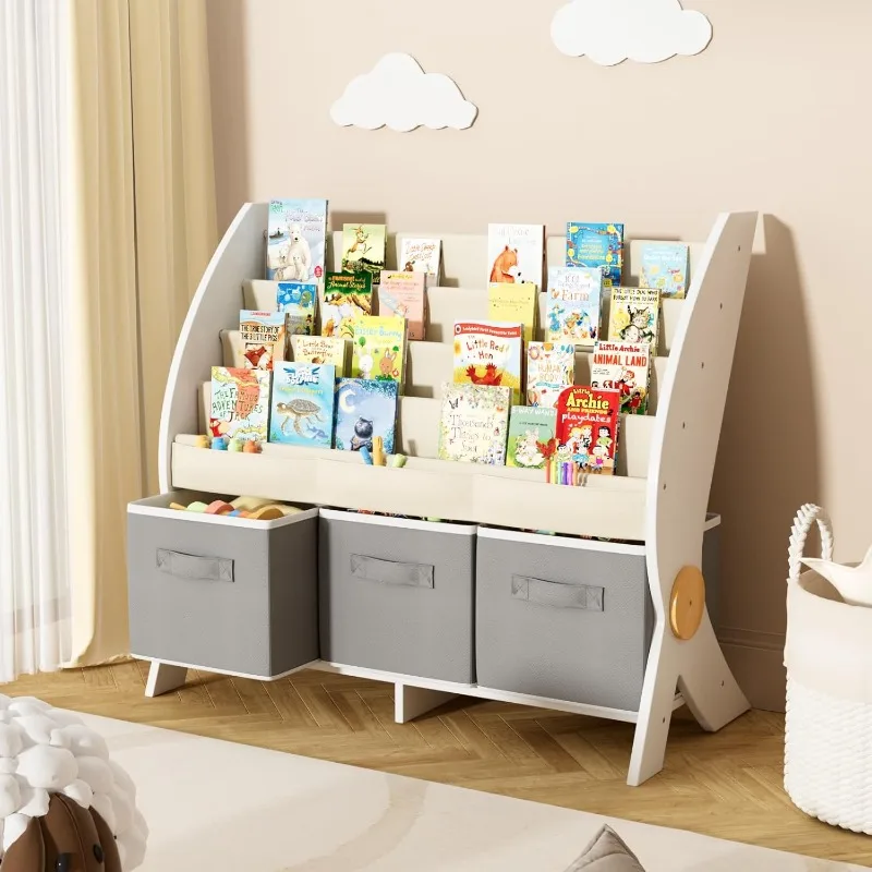 Kids Bookshelf and Toy Storage Organizer, 5-Tier Book Shelf for Kids Rooms, Nursery Bookcase, Montessori Bookshelf for Toddlers
Kids Bookshelf and Toy Storage Organizer, 5-Tier Book Shelf for Kids Rooms, Nursery Bookcase, Montessori Bookshelf for Toddlers