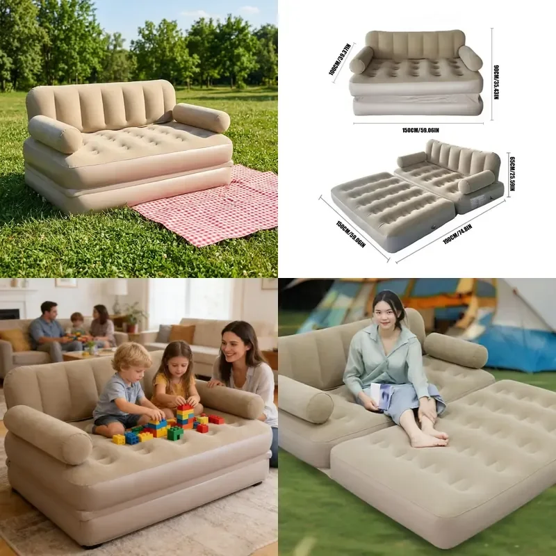 Custom Flocking PVC Self Inflating Inflatable Double Sofa Portable Folding Air Sofa Bed for Outdoor Camping
Custom Flocking PVC Self Inflating Inflatable Double Sofa Portable Folding Air Sofa Bed for Outdoor Camping