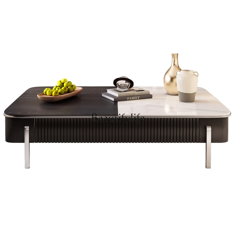 Italian coffee table black and white small apartment rock slab solid wood color matching antique tea table new
Italian coffee table black and white small apartment rock slab solid wood color matching antique tea table new