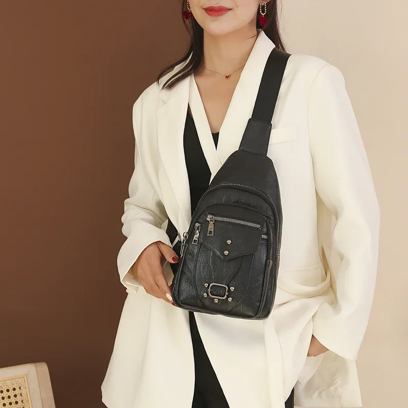 Simple Casual Commuting Pure Color Crossbody Chest Bag for Women Vintage Pu Leather Shoulder Bag Handbag
Simple Casual Commuting Pure Color Crossbody Chest Bag for Women Vintage Pu Leather Shoulder Bag Handbag