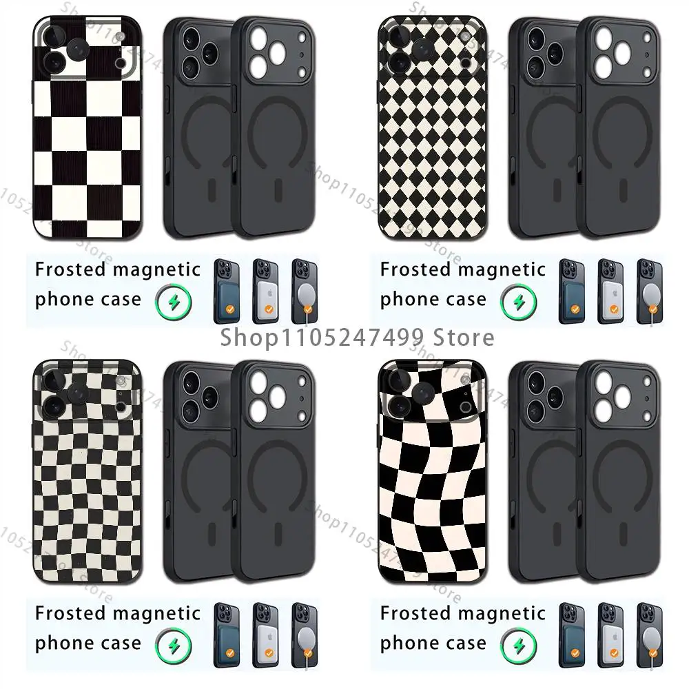 Black white checkered pattern Phone Case iPhone 17,16,15,14,13,12,11,Pro,Max,Plus,Mini,SE4,E Magnetic Magsafe Wireless Charging
Black white checkered pattern Phone Case iPhone 17,16,15,14,13,12,11,Pro,Max,Plus,Mini,SE4,E Magnetic Magsafe Wireless Charging