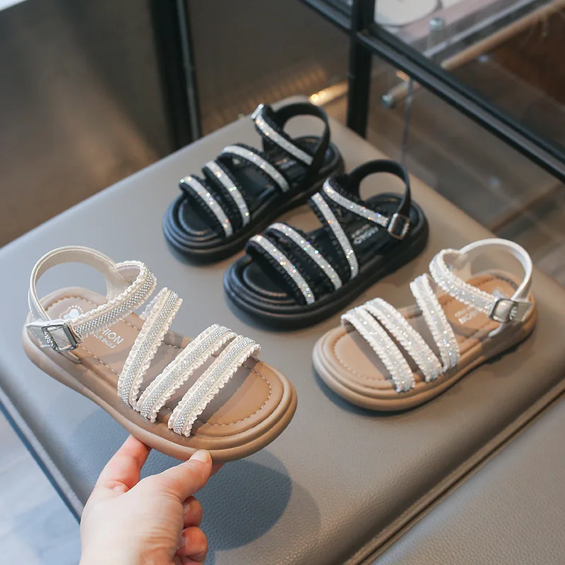 Children Ruffled Edge Sandals Summer New Girls Rhinestone Roman Sandals Thick Bottom School Causal Kids Open-toe Beach Sandals
Children Ruffled Edge Sandals Summer New Girls Rhinestone Roman Sandals Thick Bottom School Causal Kids Open-toe Beach Sandals
