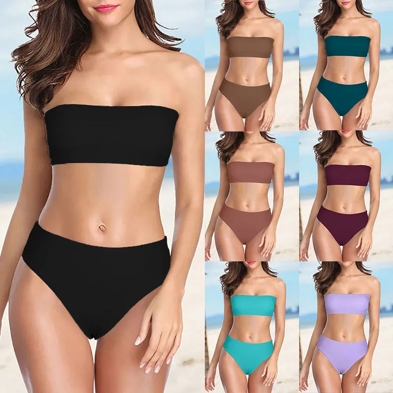New Multi-Color Strapless Lace-Up Sexy Bikini Swimsuit Women's Triangle Two-Piece Beach Swimwear
New Multi-Color Strapless Lace-Up Sexy Bikini Swimsuit Women's Triangle Two-Piece Beach Swimwear