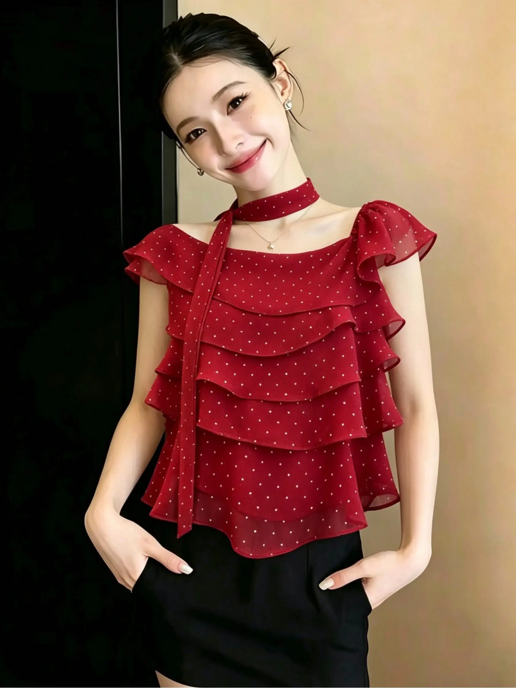 Sweet Style Polka Dot Puff Sleeve Shirt Women Summer High Quality Short Sleeve Chiffon Top Lace Trim Loose Fit
Sweet Style Polka Dot Puff Sleeve Shirt Women Summer High Quality Short Sleeve Chiffon Top Lace Trim Loose Fit