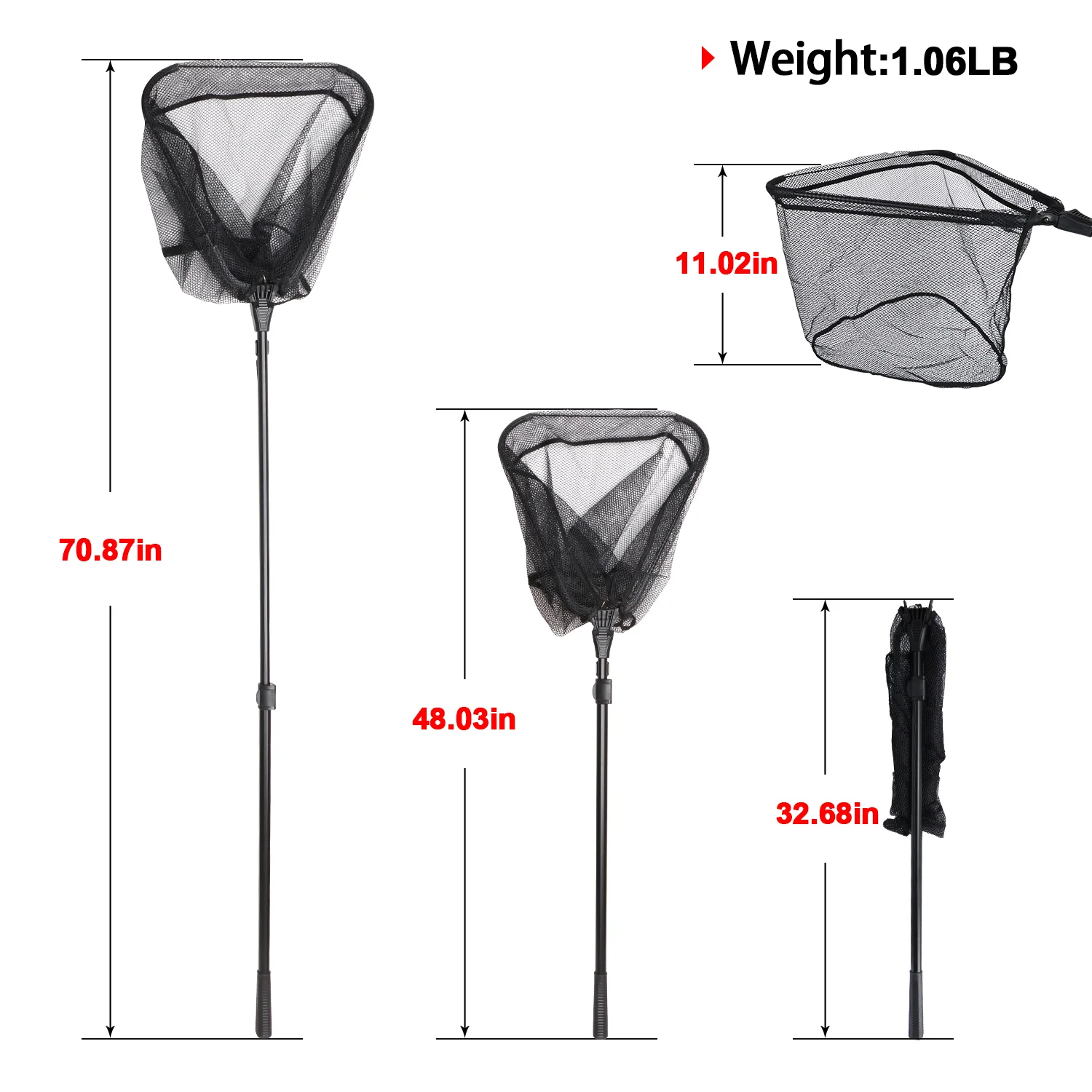 Goture Durable Fishing Landing Net,Telescopic Aluminum Pole, Durable 4mm Mesh, Anti-Slip Handle for Anglers
Goture Durable Fishing Landing Net,Telescopic Aluminum Pole, Durable 4mm Mesh, Anti-Slip Handle for Anglers
