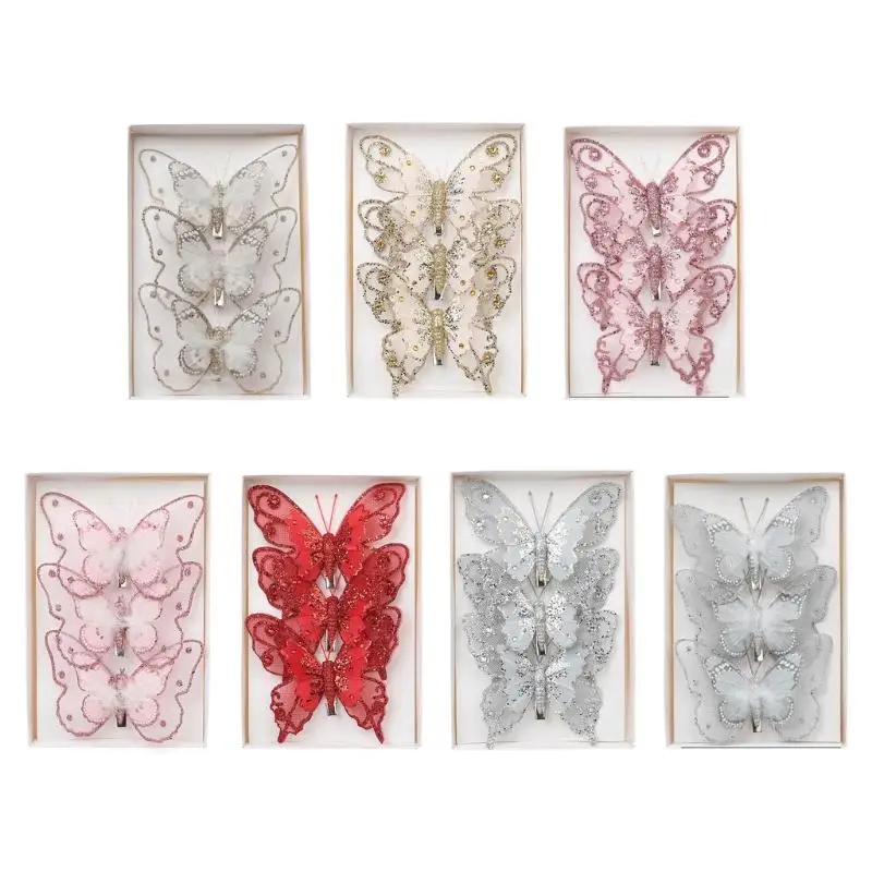 Q6PE Set of 3 Elegant Butterfly Christmas Ornament Festival Butterfly Hanging Ornament for Christmas Tree Decoration
Q6PE Set of 3 Elegant Butterfly Christmas Ornament Festival Butterfly Hanging Ornament for Christmas Tree Decoration