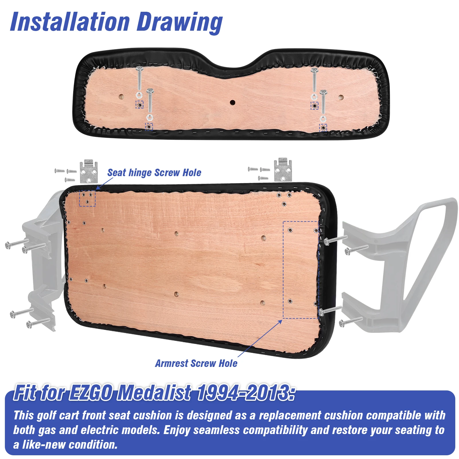 Replacement Cushion Golf Cart Front Cushion Set for EZGO Medalist TXT (Beige)
Replacement Cushion Golf Cart Front Cushion Set for EZGO Medalist TXT (Beige)