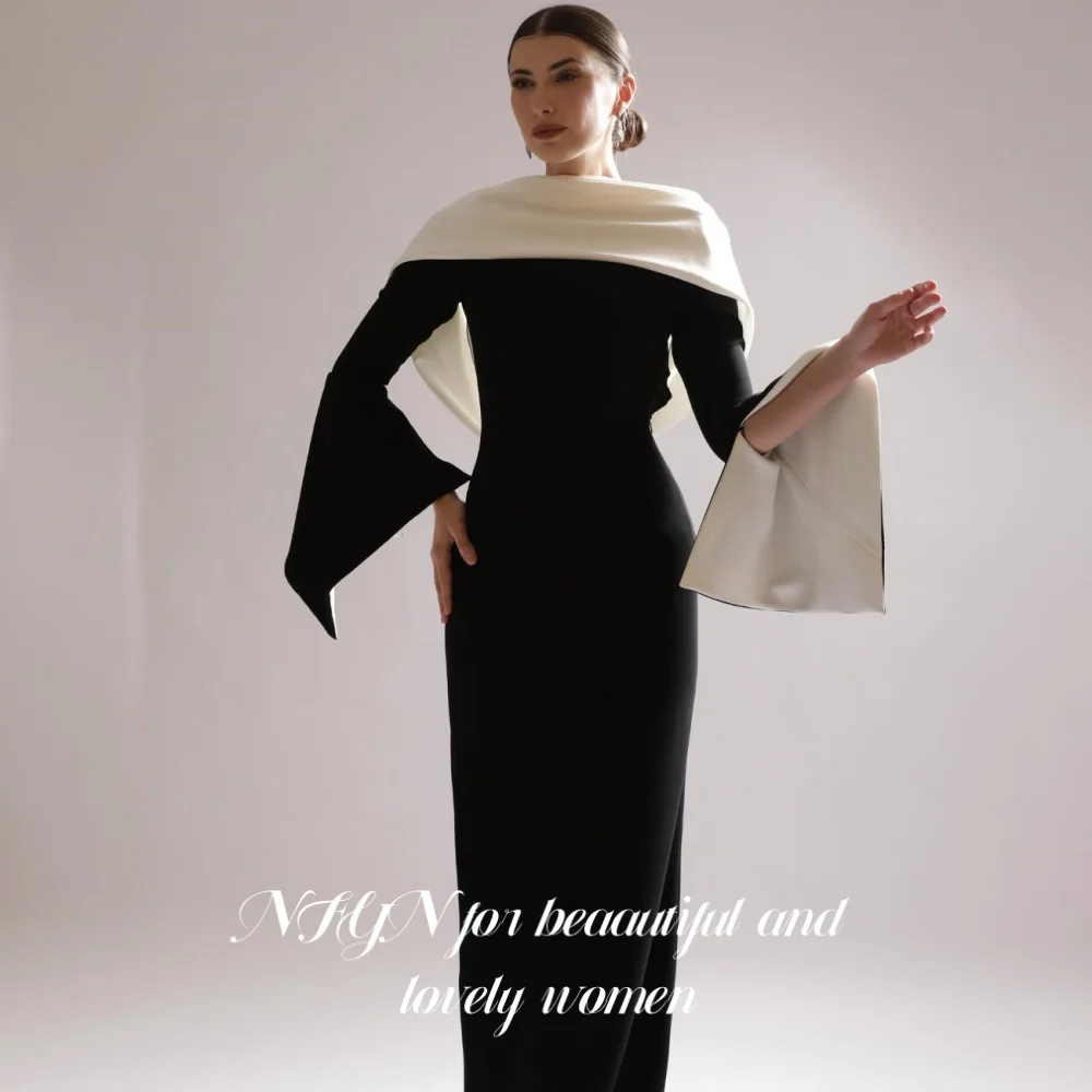 NFYN White and Black Elegant Formal Gown Long Sleeves Backless Prom Dress Mermaid Evening Dress for Woman robe de bal Customized
NFYN White and Black Elegant Formal Gown Long Sleeves Backless Prom Dress Mermaid Evening Dress for Woman robe de bal Customized