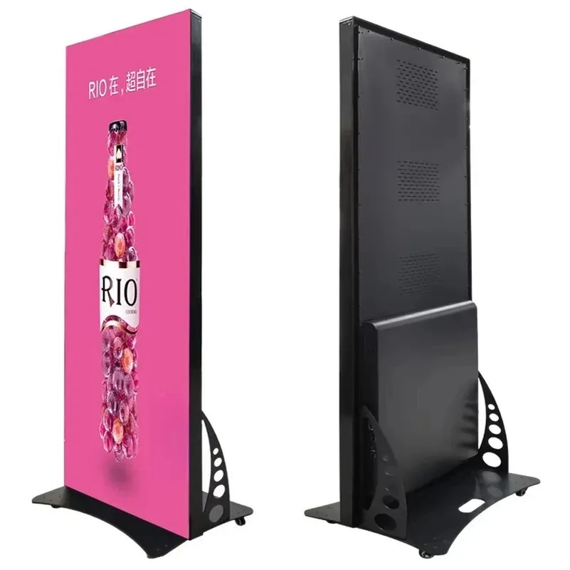 High Quality Foldable Indoor LED Poster Screen P2.5 Versatile Advertising Displays WiFi Control Led Standing Display Screen