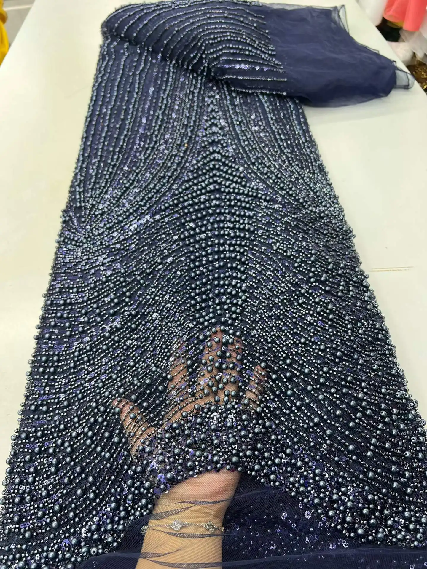 Wholesale African Heavy Beaded Lace Fabric 2026 High Quality Nigerian Luxury Sequin Lace French Tulle Fabric for Party Dress
Wholesale African Heavy Beaded Lace Fabric 2026 High Quality Nigerian Luxury Sequin Lace French Tulle Fabric for Party Dress