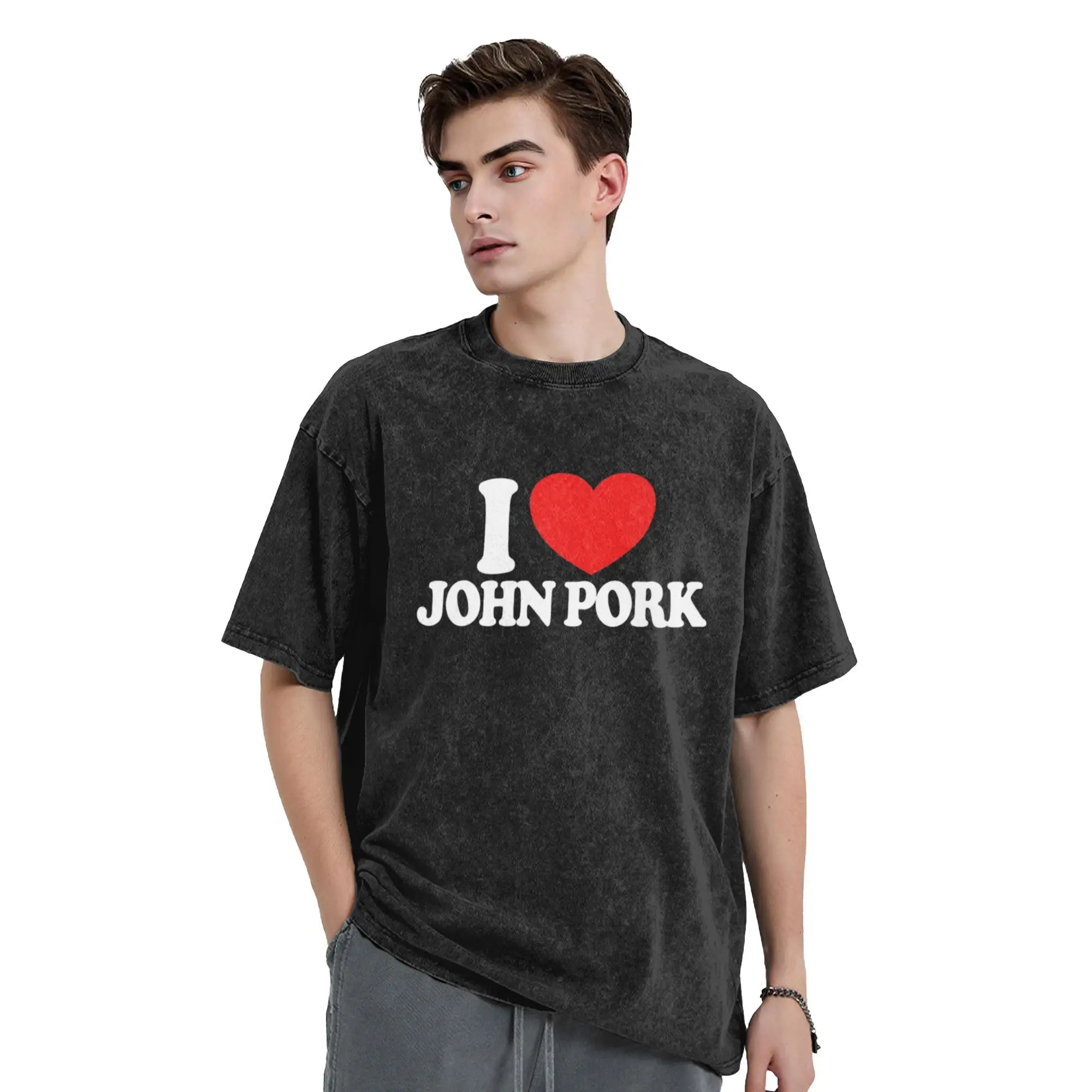 Новинка, футболка с красным сердечком «I Love John Pork», мужские хлопковые футболки с круглым вырезом, футболки с короткими рукавами, одежда с принтом
Новинка, футболка с красным сердечком «I Love John Pork», мужские хлопковые футболки с круглым вырезом, футболки с короткими рукавами, одежда с принтом