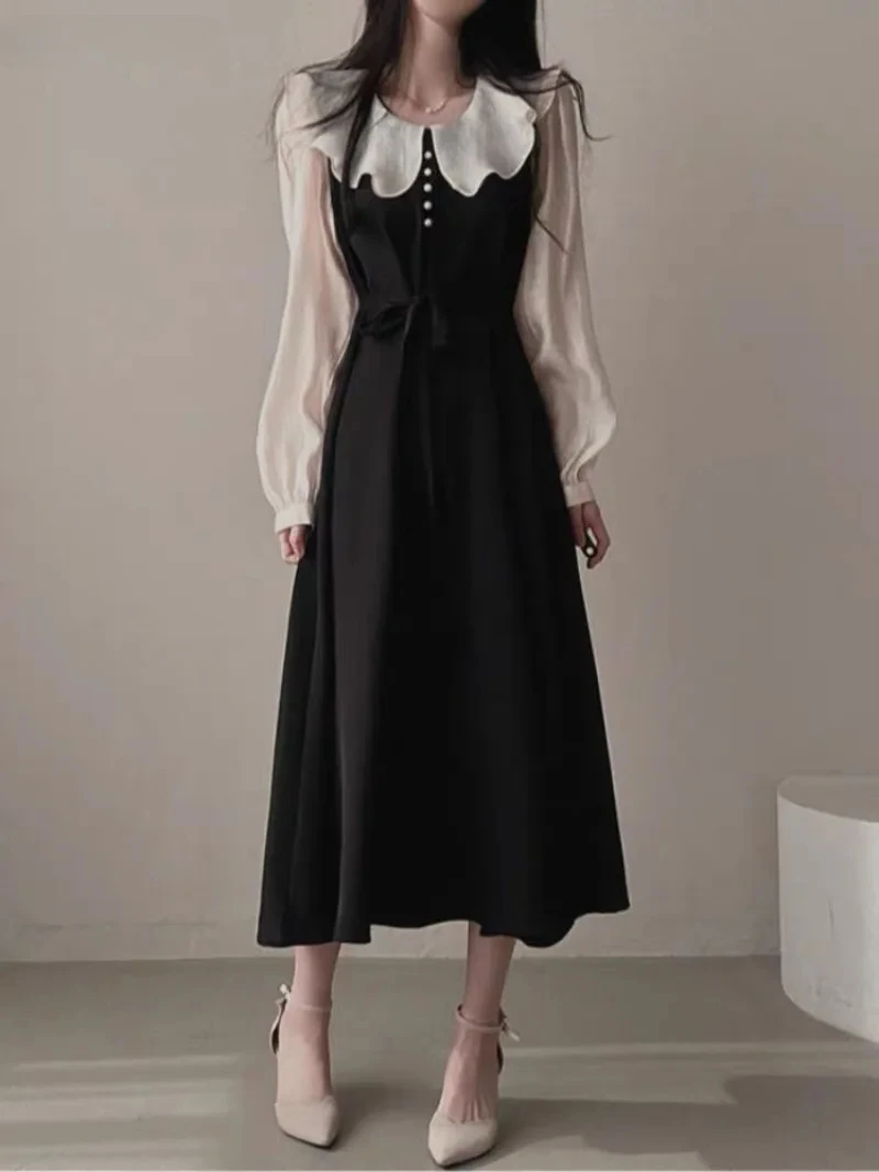 Long Sleeve Dresses Women French Vintage Ruffles Patchwork Mid-length Chic Sweet Temperament Elegant Gentle Vestidos Autumn Ins
Long Sleeve Dresses Women French Vintage Ruffles Patchwork Mid-length Chic Sweet Temperament Elegant Gentle Vestidos Autumn Ins