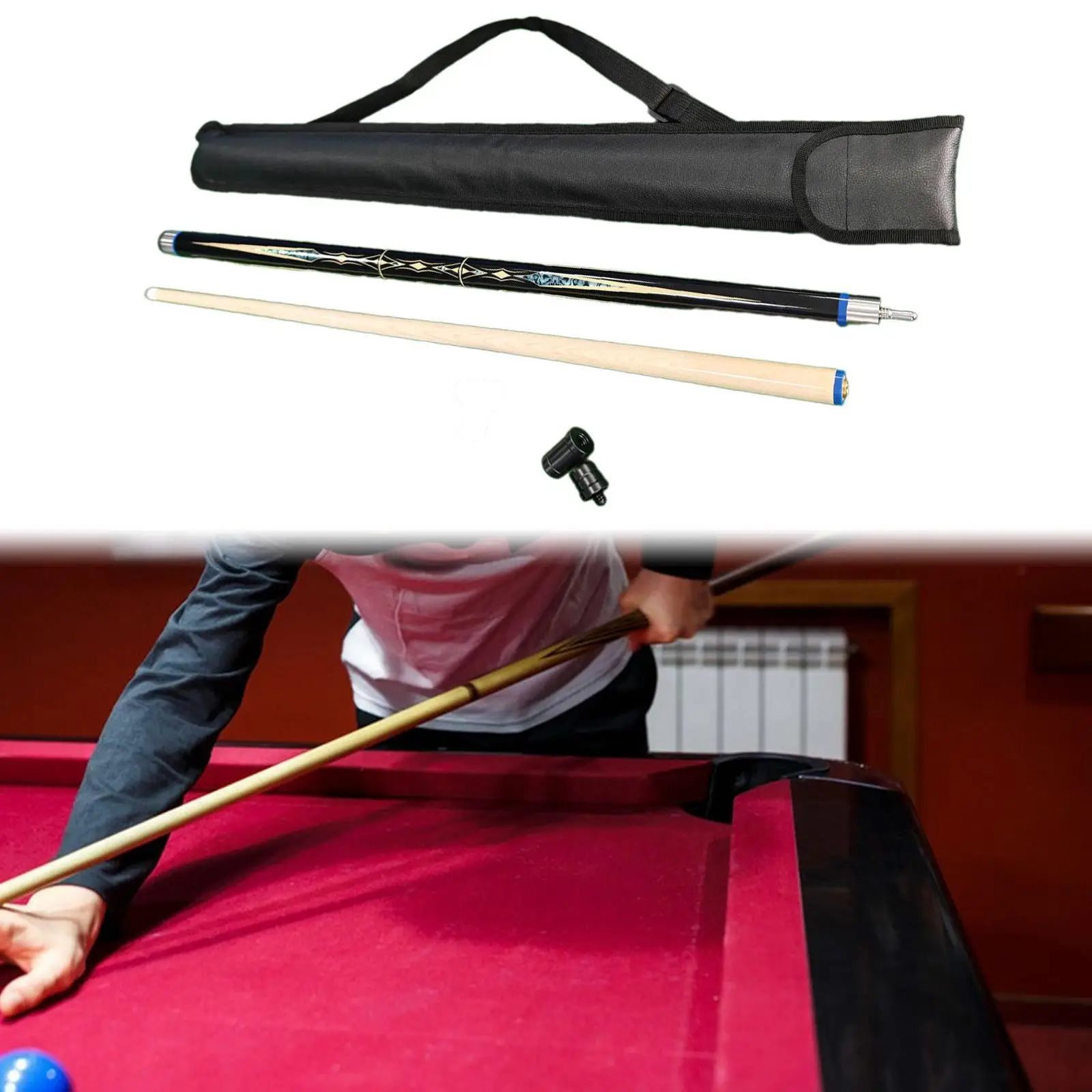 Pool Cue Stick Two Section Segmented with Carry Bag Billiard Pool Stick for Men Women Billiard Players Beginners Starters Game
Pool Cue Stick Two Section Segmented with Carry Bag Billiard Pool Stick for Men Women Billiard Players Beginners Starters Game