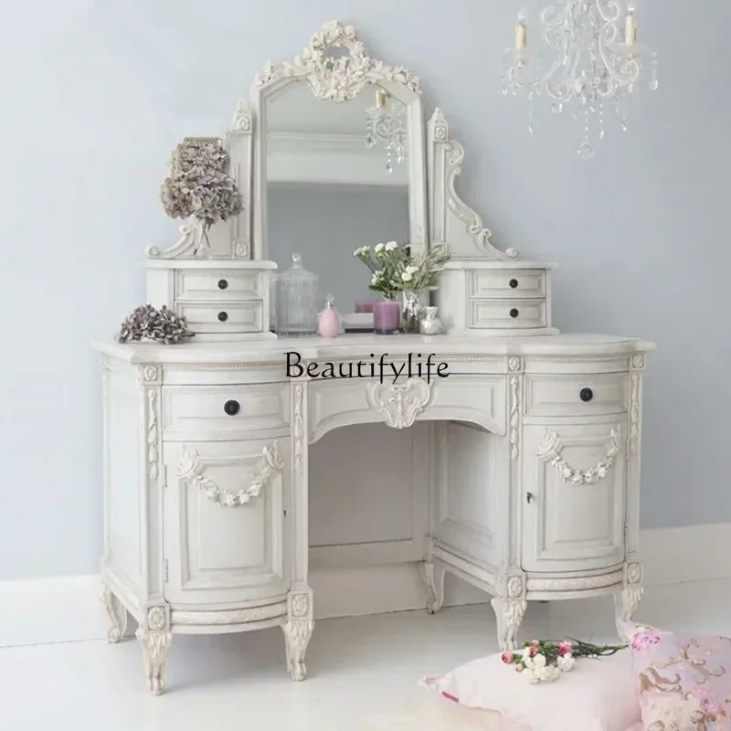 LJYAmerican country carved dresser bedroom antique solid wood old makeup table
LJYAmerican country carved dresser bedroom antique solid wood old makeup table