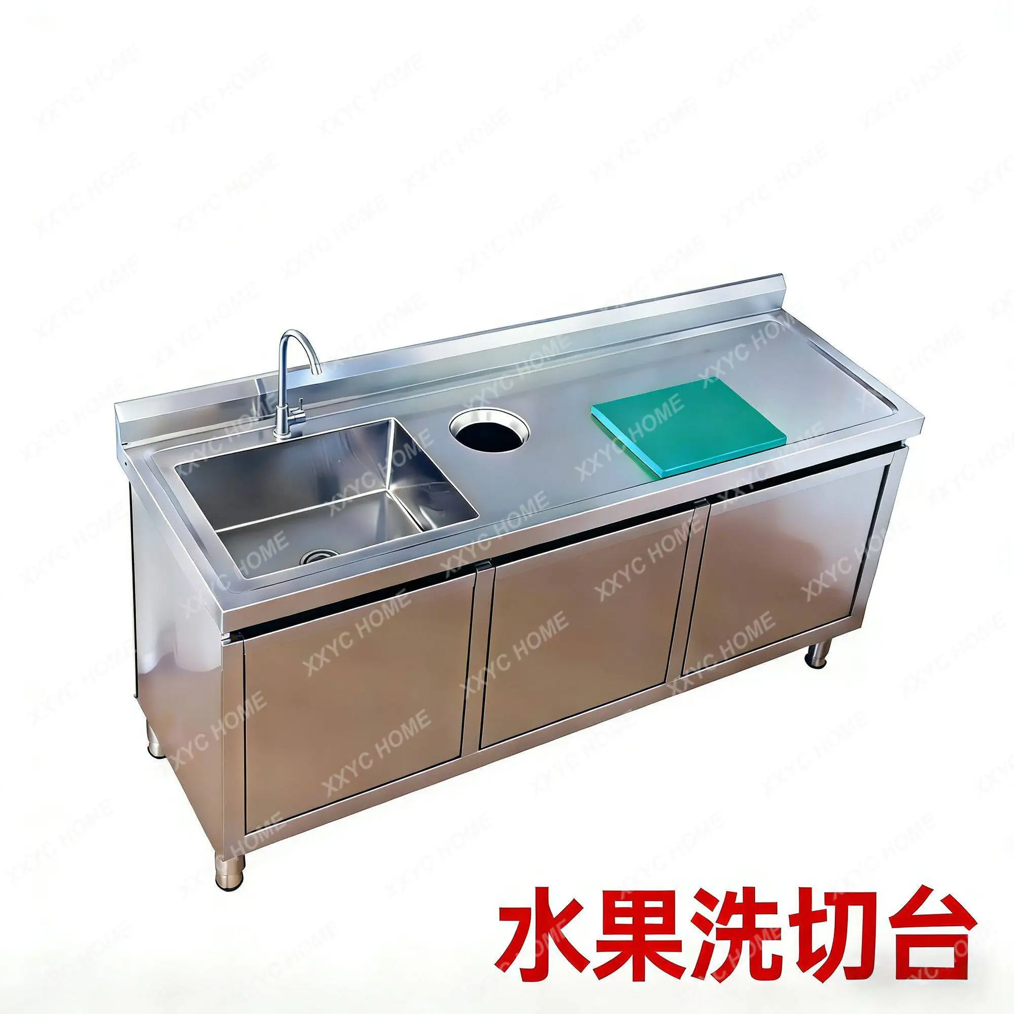 TT Stainless steel fruit washing and cutting table sink garbage hole workbench
TT Stainless steel fruit washing and cutting table sink garbage hole workbench