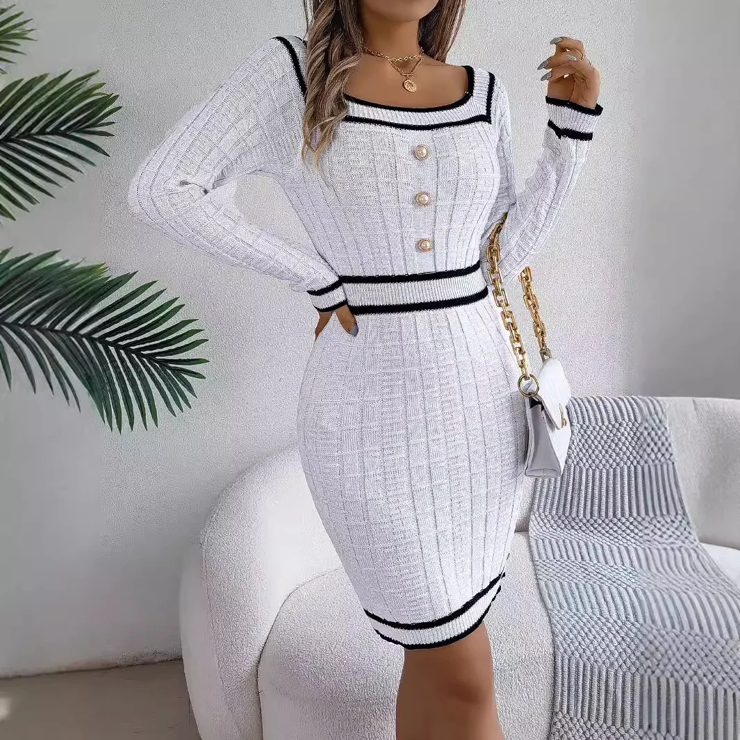 Dress Women Elegant Long Dresses Beautiful Evening Party Dress Square Neck Button Long Sleeve Sweater Hip Skirt
Dress Women Elegant Long Dresses Beautiful Evening Party Dress Square Neck Button Long Sleeve Sweater Hip Skirt