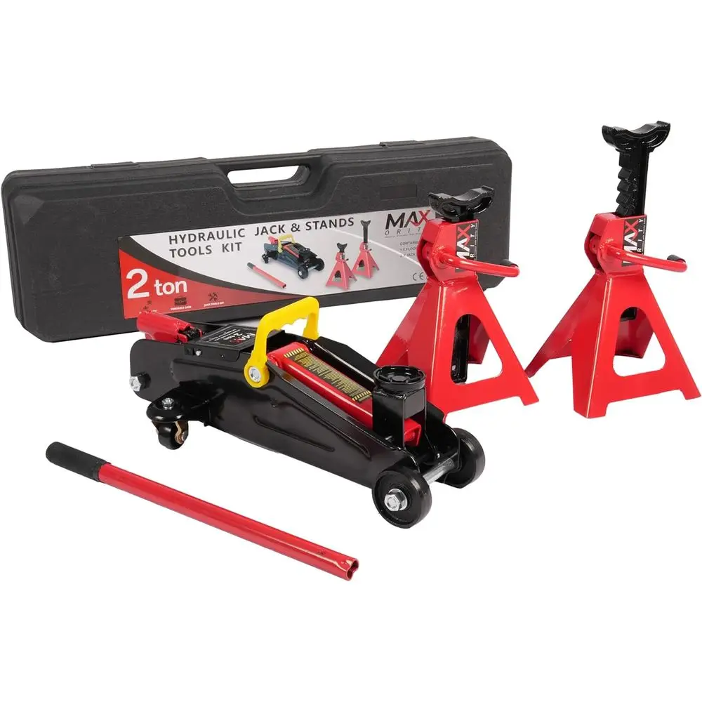 2 Ton 4400LBS Low Profile Floor Jack, Hydraulic Trolley Jack with Storage Case & 2 Ton Jack Stands for Vehicle Maintenance
2 Ton 4400LBS Low Profile Floor Jack, Hydraulic Trolley Jack with Storage Case & 2 Ton Jack Stands for Vehicle Maintenance
