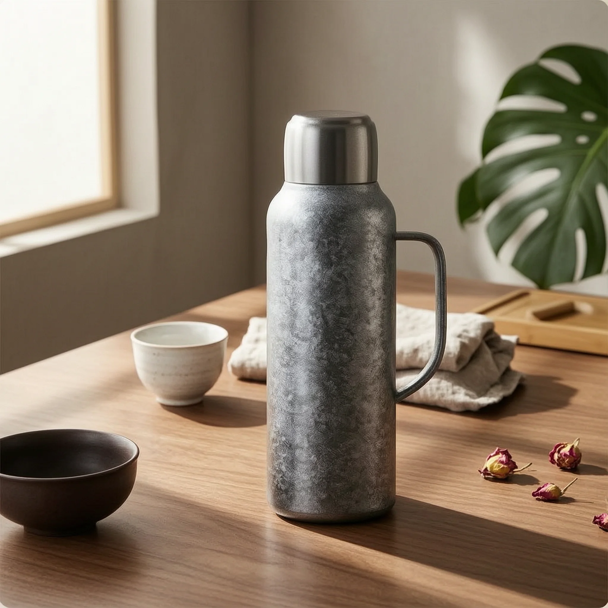 Titanium Insulated Pot Side Handle Double Wall Insulated Container Bottle Vacuum Insulated Bottle Narrow-Neck Drink Container
Titanium Insulated Pot Side Handle Double Wall Insulated Container Bottle Vacuum Insulated Bottle Narrow-Neck Drink Container