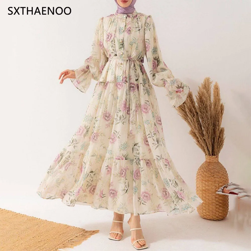 SXTHAENOO Bohemian Round Neck Lantern Sleeve Floral Long Dress Women Summer Full Skirt Cotton Maxi Dress Empire Waist 2025
SXTHAENOO Bohemian Round Neck Lantern Sleeve Floral Long Dress Women Summer Full Skirt Cotton Maxi Dress Empire Waist 2025