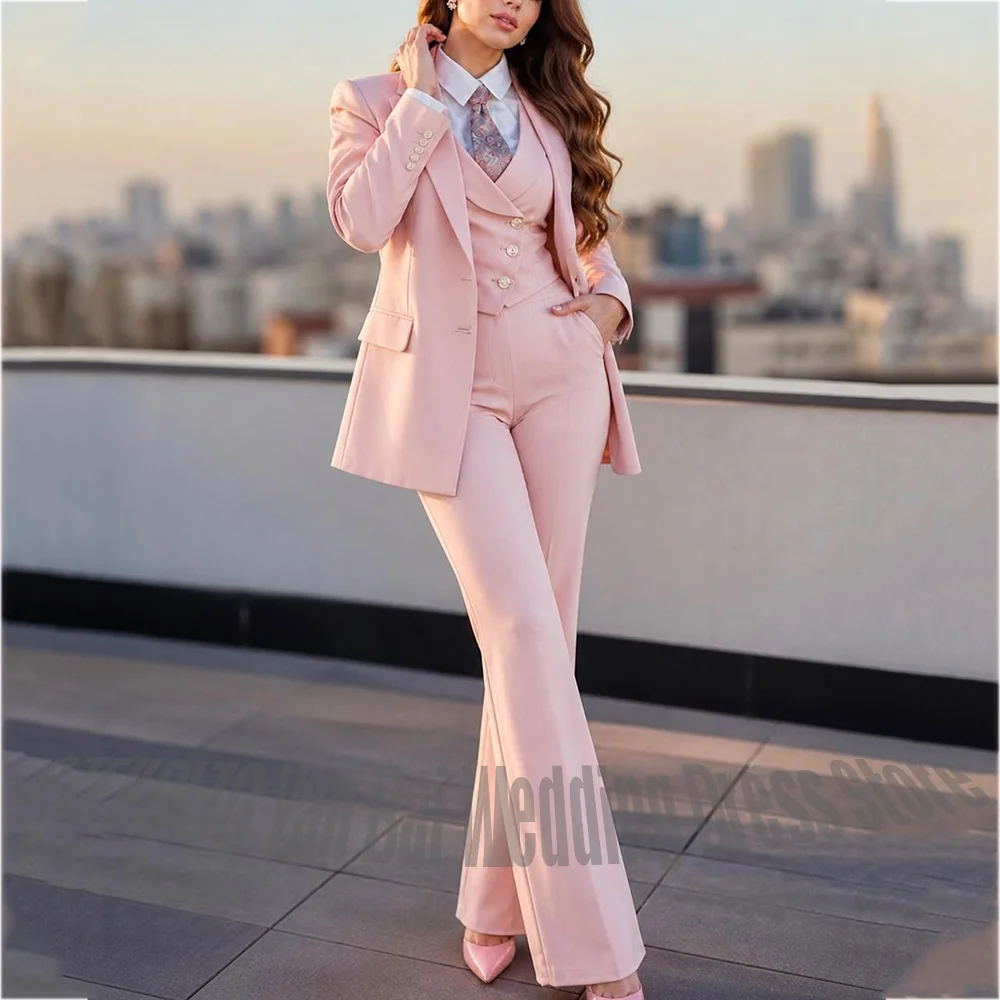 Blush Pink Women 3 Piece Suit Peak Lapel Blazer Slim FIt Elegant Office Business Formal Wedding Guest Matching Outfit Set
Blush Pink Women 3 Piece Suit Peak Lapel Blazer Slim FIt Elegant Office Business Formal Wedding Guest Matching Outfit Set