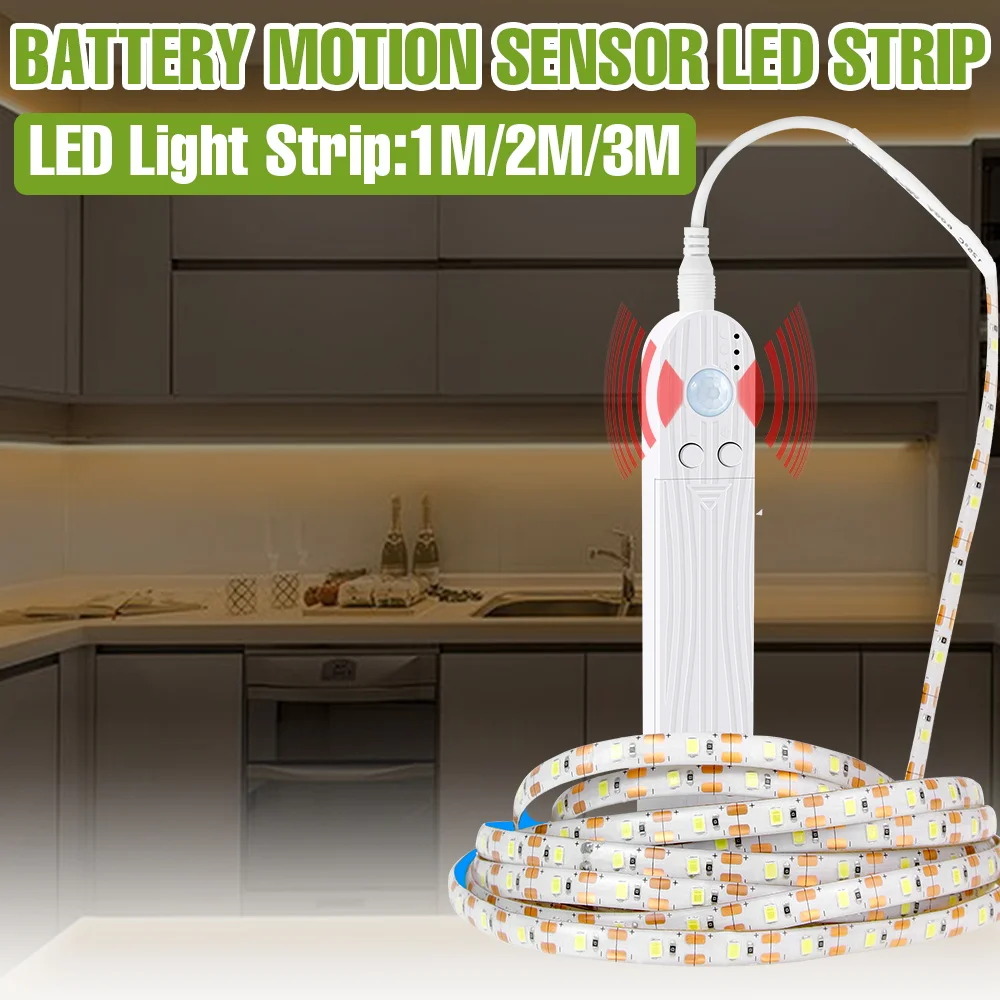 LED Lights Strip PIR Motion Sensor Flexible Tape Lamp Waterproof TV Backlight Bedside Wardrobe Decor Lighting Battery Powered
LED Lights Strip PIR Motion Sensor Flexible Tape Lamp Waterproof TV Backlight Bedside Wardrobe Decor Lighting Battery Powered