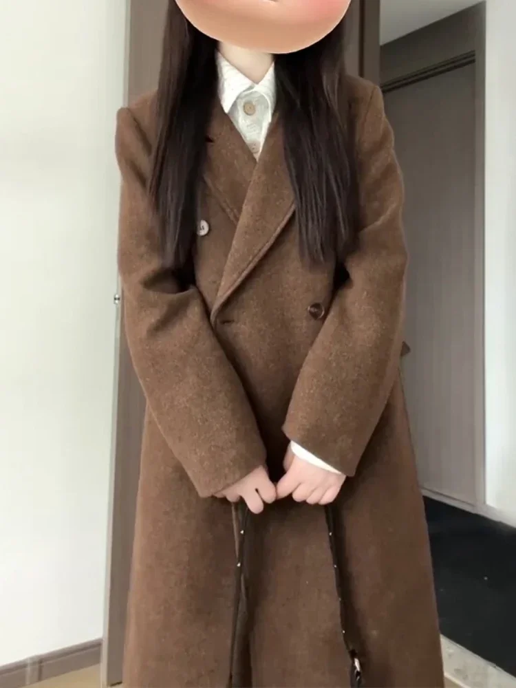 2025 Winter Korean Long Woollen Cost Women Double Breasted Chic Casual Loose Trench Jacket Female Fashion Outerwear Blazers Coat
2025 Winter Korean Long Woollen Cost Women Double Breasted Chic Casual Loose Trench Jacket Female Fashion Outerwear Blazers Coat