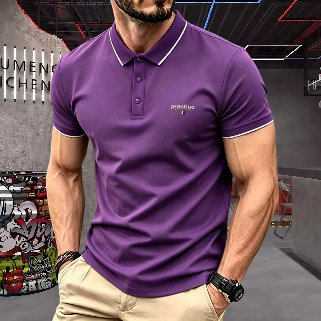 High end brand men's cotton short sleeved polo shirt summer fashion luxury striped series letter embroidery top casual T-shirt
High end brand men's cotton short sleeved polo shirt summer fashion luxury striped series letter embroidery top casual T-shirt