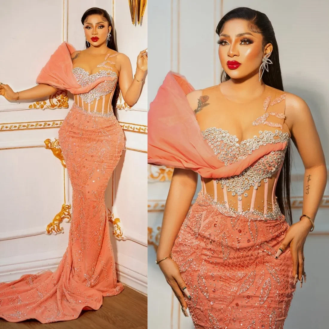 Customized Plus Size Aso Ebi Prom Dresses Illusion Mermaid Evening Dress Crystals Beaded Lace Birthday Party Dress Black Girls
Customized Plus Size Aso Ebi Prom Dresses Illusion Mermaid Evening Dress Crystals Beaded Lace Birthday Party Dress Black Girls