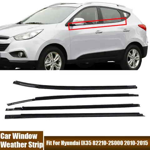 Car Door Window Trim Sealing Strip For Hyundai IX35 82210-2S000 2010-2015 Car Accessories Waterproof Black Rubber Weather Strips