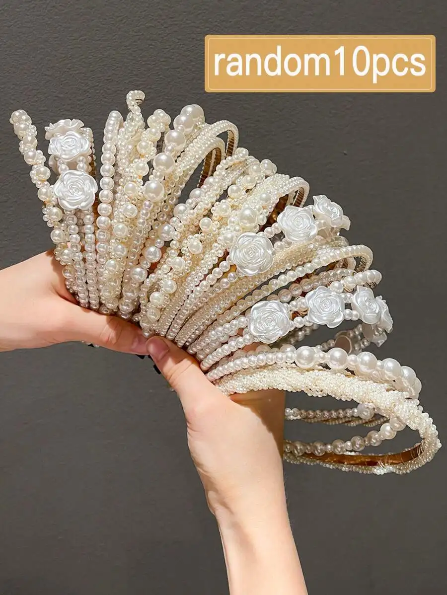 10pcs Faux Pearl Floral Headbands For Women Hair Accessories
10pcs Faux Pearl Floral Headbands For Women Hair Accessories