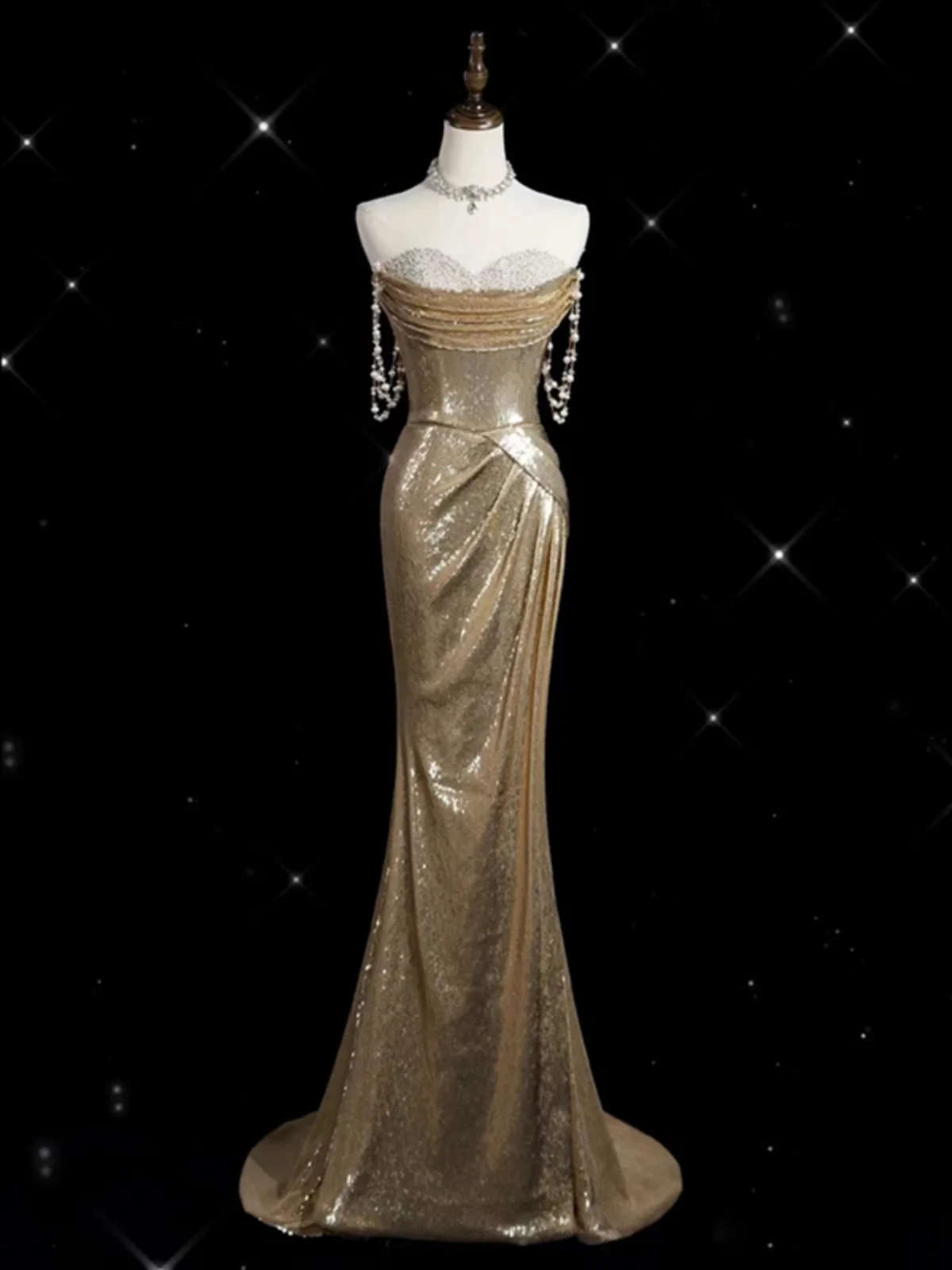 Golden One-Shoulder Fish-Tail Evening Gown 2026 New Wedding Engagement Dinner Hostess Adult Ceremony Welcome Guest Dress
Golden One-Shoulder Fish-Tail Evening Gown 2026 New Wedding Engagement Dinner Hostess Adult Ceremony Welcome Guest Dress
