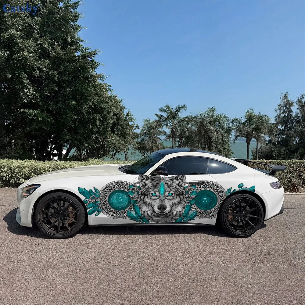 2pcs Gothic Style Celtic Totem Wolf Car Side Wraps, Self-Adhesive PVC Waterproof & Scratch-Resistant Sticker, Car Accessory Gift
2pcs Gothic Style Celtic Totem Wolf Car Side Wraps, Self-Adhesive PVC Waterproof & Scratch-Resistant Sticker, Car Accessory Gift