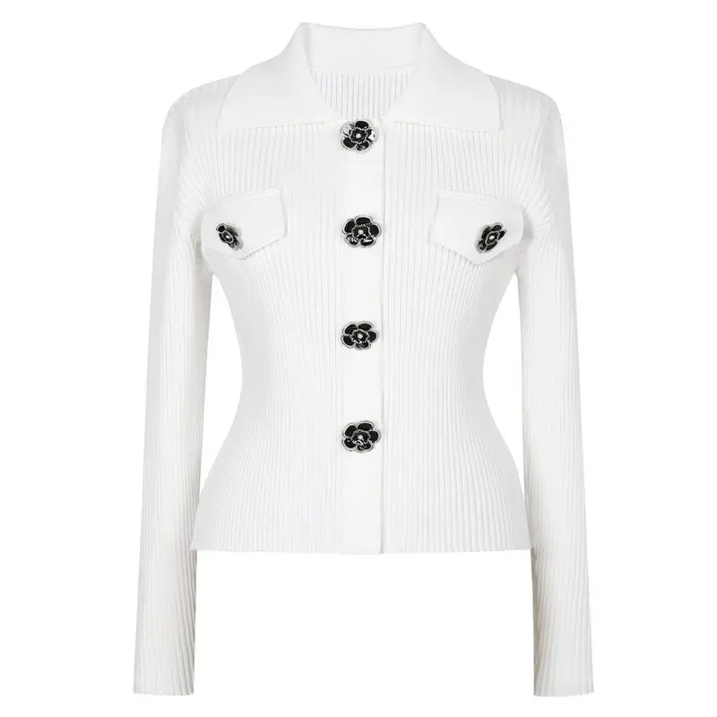 High Quality Women's Knitted Long Sleeve Collared Sweater Spring Autumn New Style Fitted Body Open Cardigan Female Top
High Quality Women's Knitted Long Sleeve Collared Sweater Spring Autumn New Style Fitted Body Open Cardigan Female Top