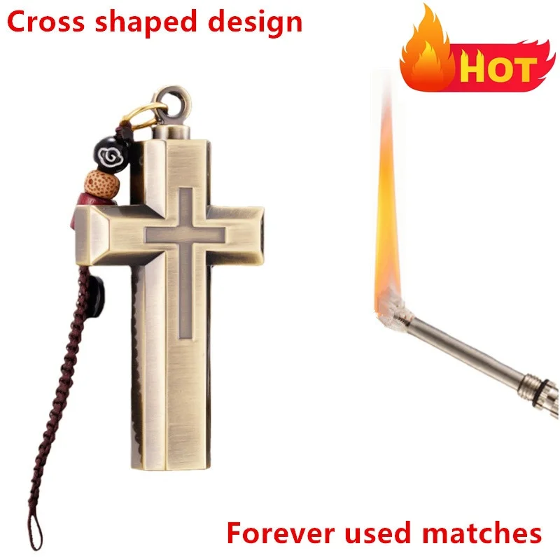Cross Shape Metal Lighter with Necklace Windproof Outdoor Survival Kerosenes Fire Starter Portable for Men's Collection
Cross Shape Metal Lighter with Necklace Windproof Outdoor Survival Kerosenes Fire Starter Portable for Men's Collection