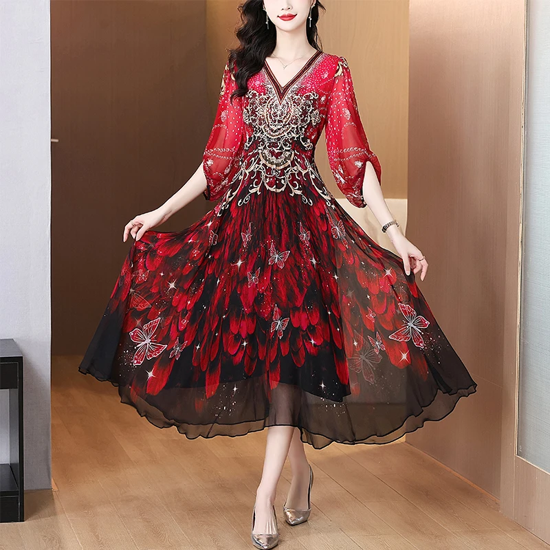 Spring Holiday Boho Beach Diamonds Maxi Vestidos 2025 Women's Vintage Print Elegant Evening Prom Summer Luxury Silk Midi Dress
Spring Holiday Boho Beach Diamonds Maxi Vestidos 2025 Women's Vintage Print Elegant Evening Prom Summer Luxury Silk Midi Dress