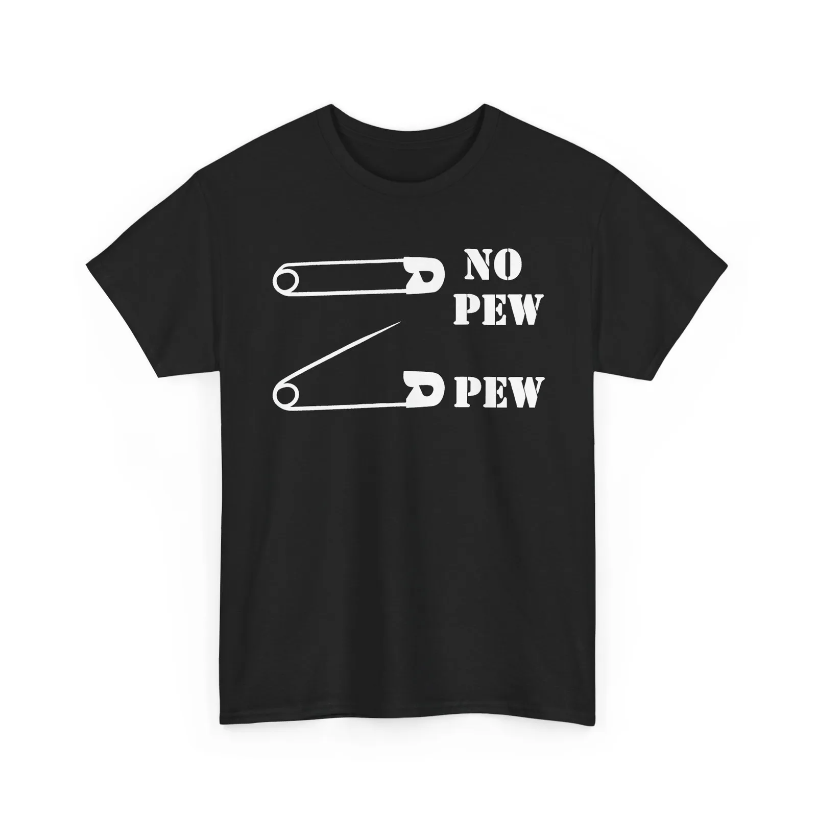 No Pew Pew Safety Pin Funny Gun Meme Graphic T-Shirt | Humor Casual Cotton Tee
No Pew Pew Safety Pin Funny Gun Meme Graphic T-Shirt | Humor Casual Cotton Tee