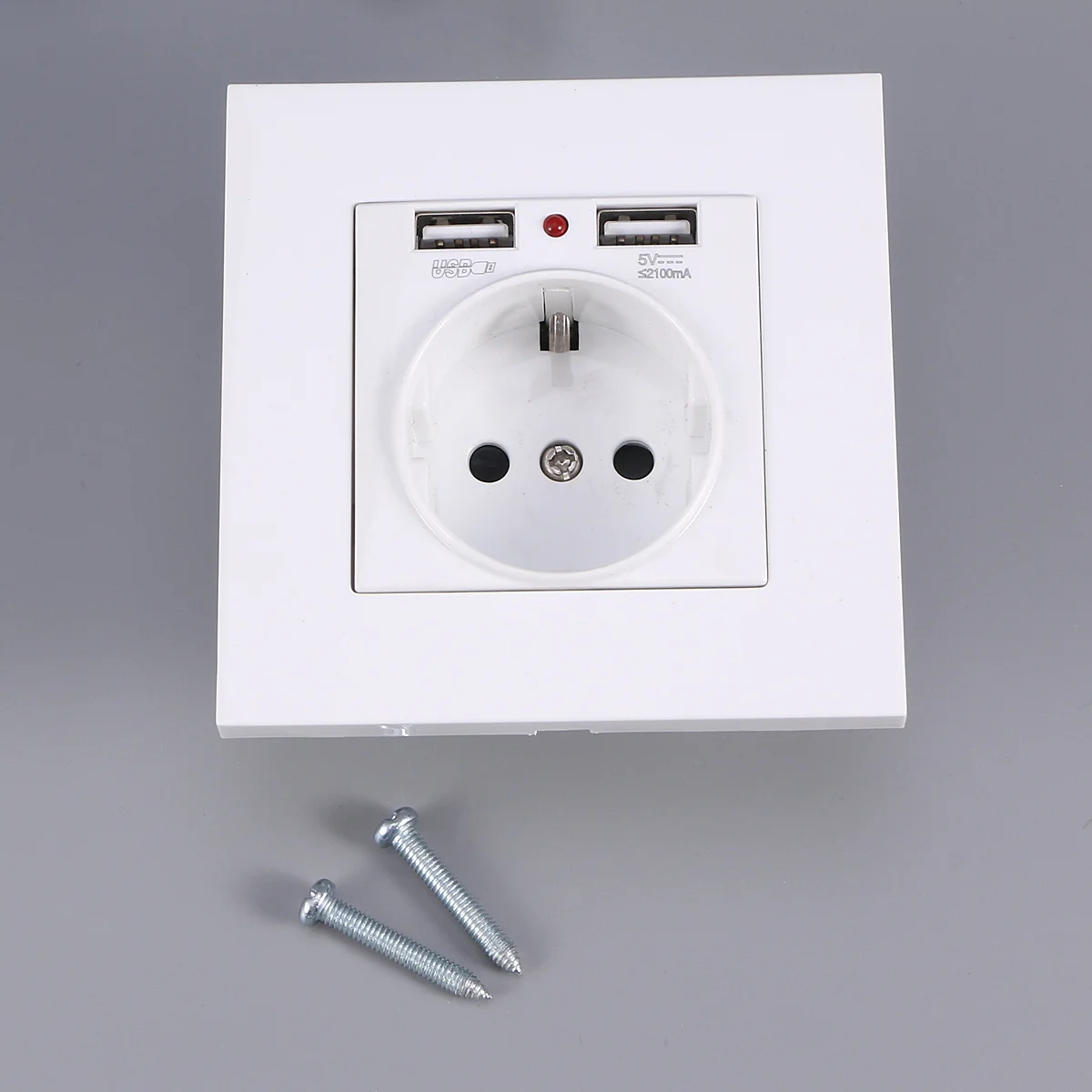 German Type 16A Double USB Power Socket White Fireproof Wall Socket Panel Modern Snap Cover Electrical Conductivity
German Type 16A Double USB Power Socket White Fireproof Wall Socket Panel Modern Snap Cover Electrical Conductivity
