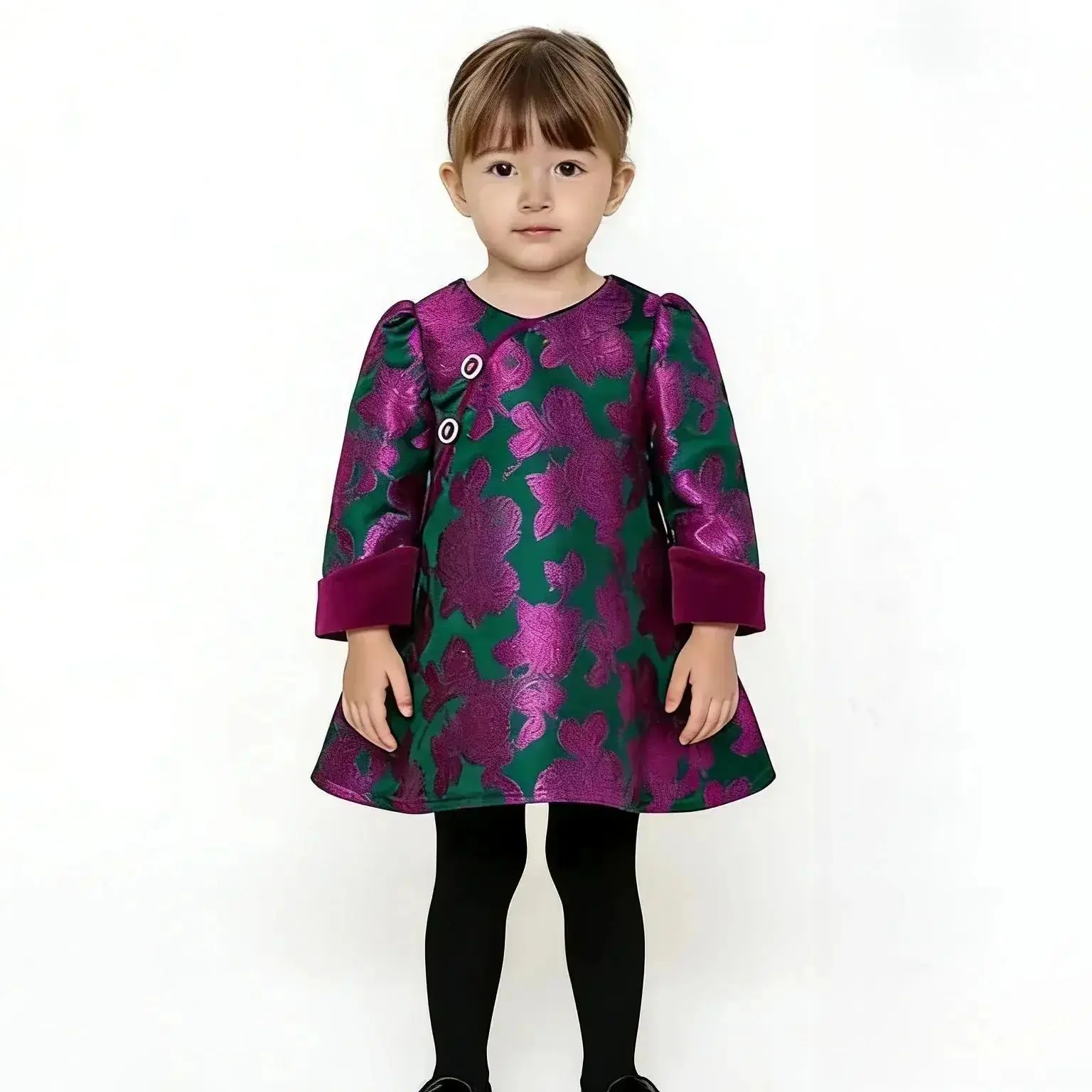 Новый фиолетовый жаккардовый костюм Тан с вышивкой для девочек, высококачественное платье принцессы с бархатными рукавами
Новый фиолетовый жаккардовый костюм Тан с вышивкой для девочек, высококачественное платье принцессы с бархатными рукавами