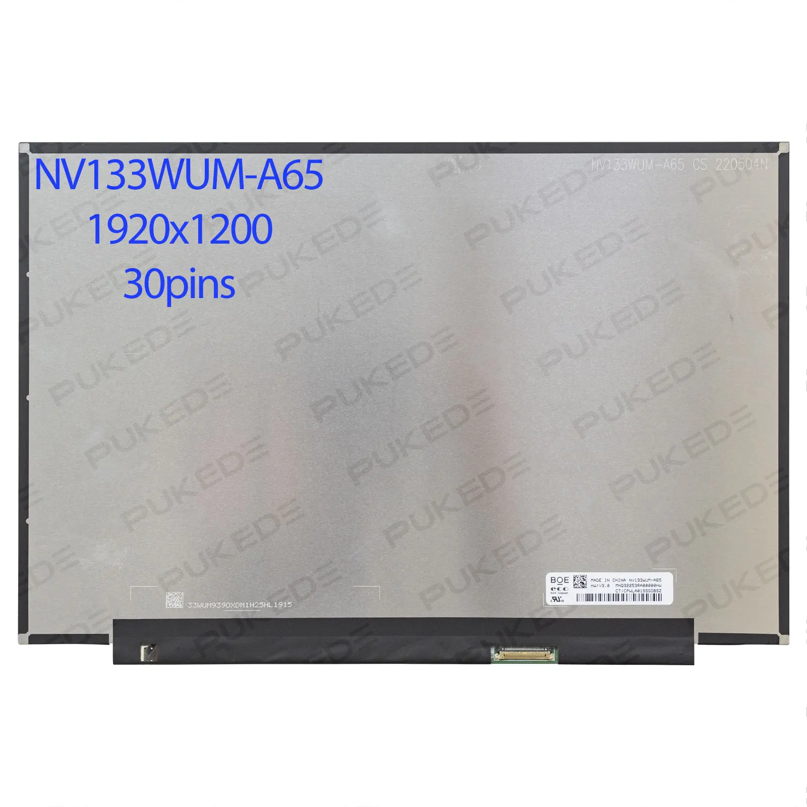 13.3"inch Laptop LCD Screen NV133WUM-A65 B133UAN01.3 LP133WU1-SPD5 for HP Pavilion Aero 13-be 13-bg WUXGA1920x1200 30pin
13.3"inch Laptop LCD Screen NV133WUM-A65 B133UAN01.3 LP133WU1-SPD5 for HP Pavilion Aero 13-be 13-bg WUXGA1920x1200 30pin
